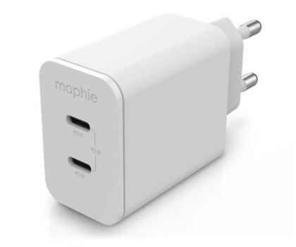 Ładowarka i akumulator Mophie Gan Charger ładowarka sieciowa 45W 2xUSB-C (biała)